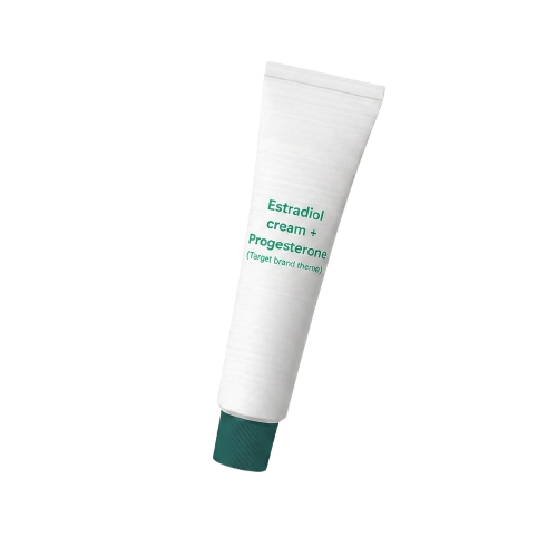 Estradiol cream + Progesterone